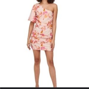 NWT Only Onleleanor Life One Shoulder Dress Silver Peony Design